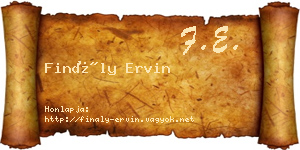Finály Ervin névjegykártya