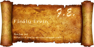 Finály Ervin névjegykártya